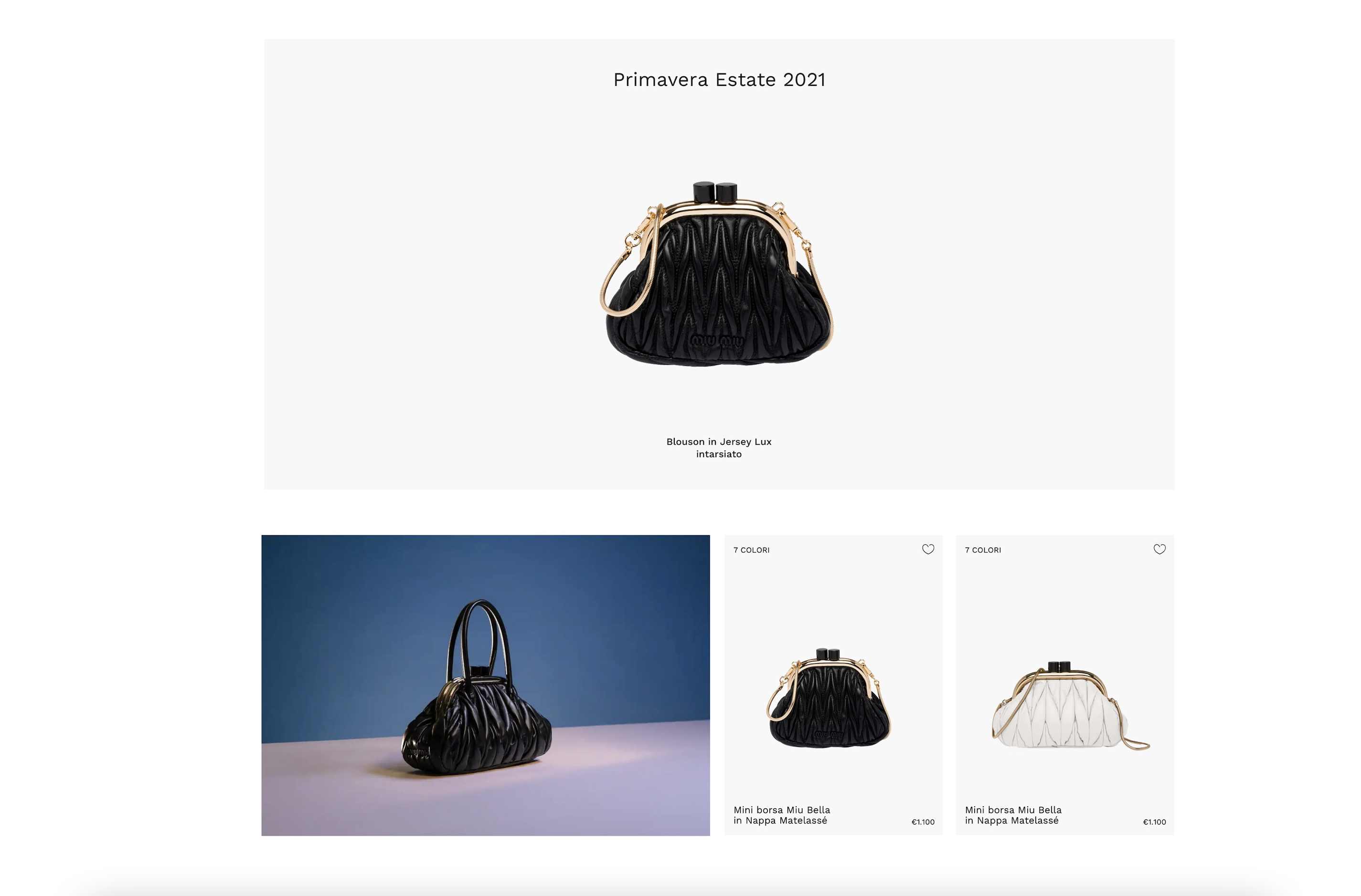 MiuMiu e-commerce