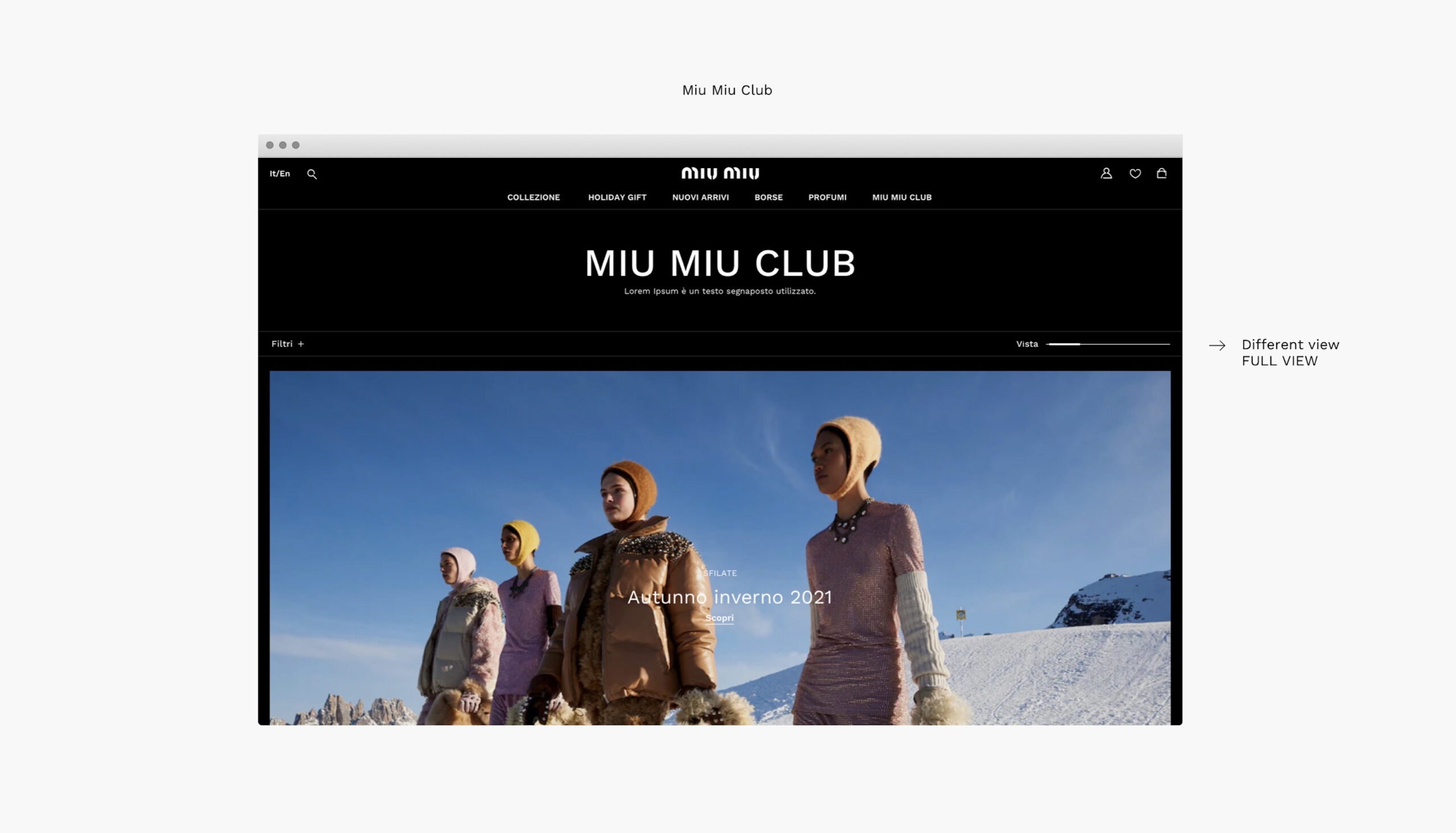 MiuMiu e-commerce