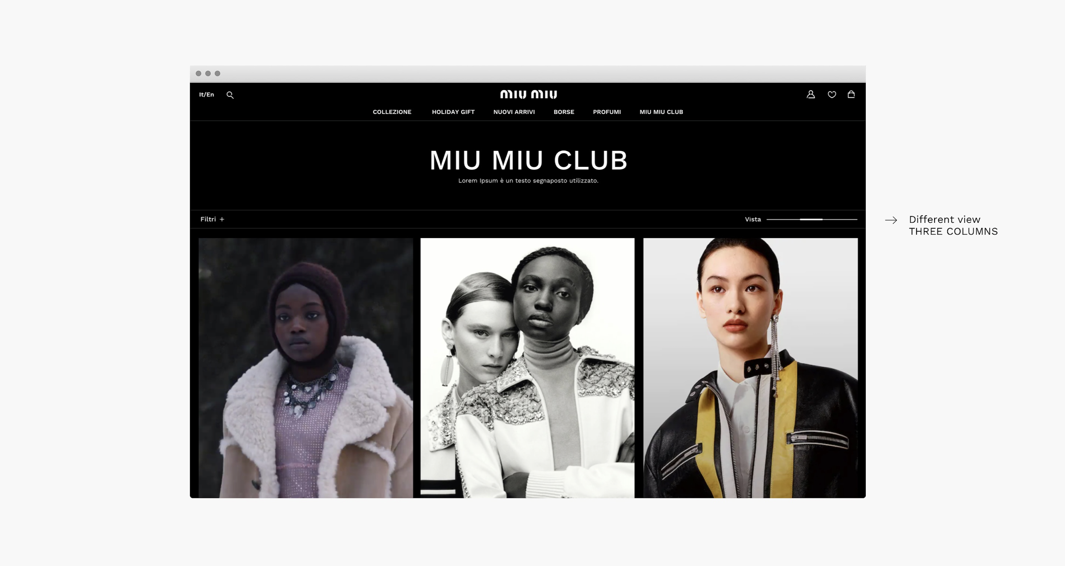 MiuMiu e-commerce