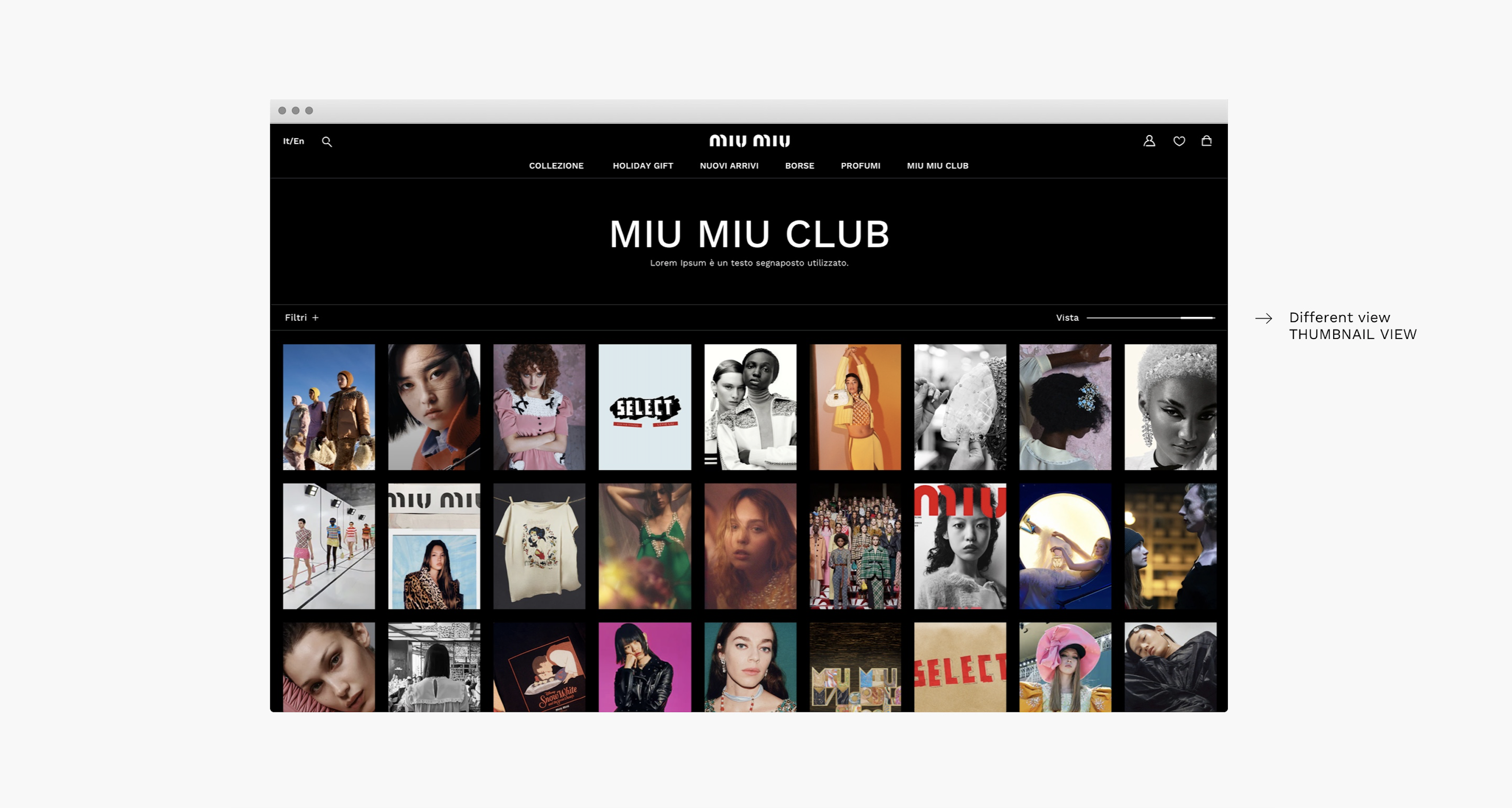 MiuMiu e-commerce